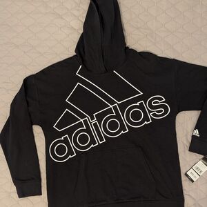 adidas Black Hoodie with White Logo